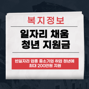 일자리 채움 청년 지원금