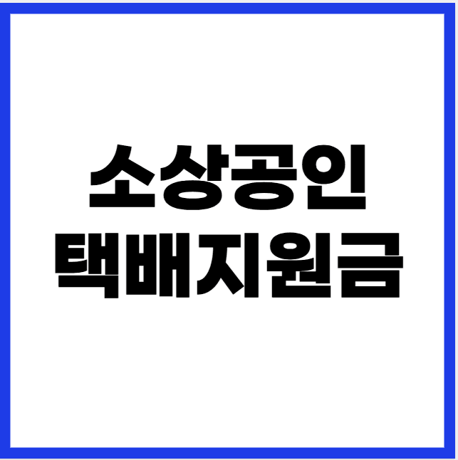 소상공인 택배지원금