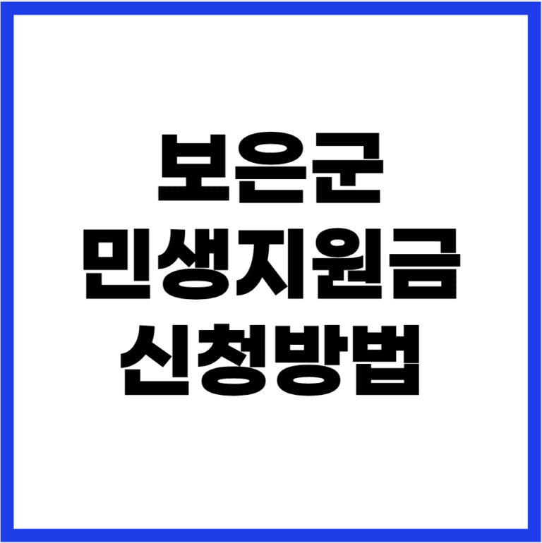 보은군 민생지원금